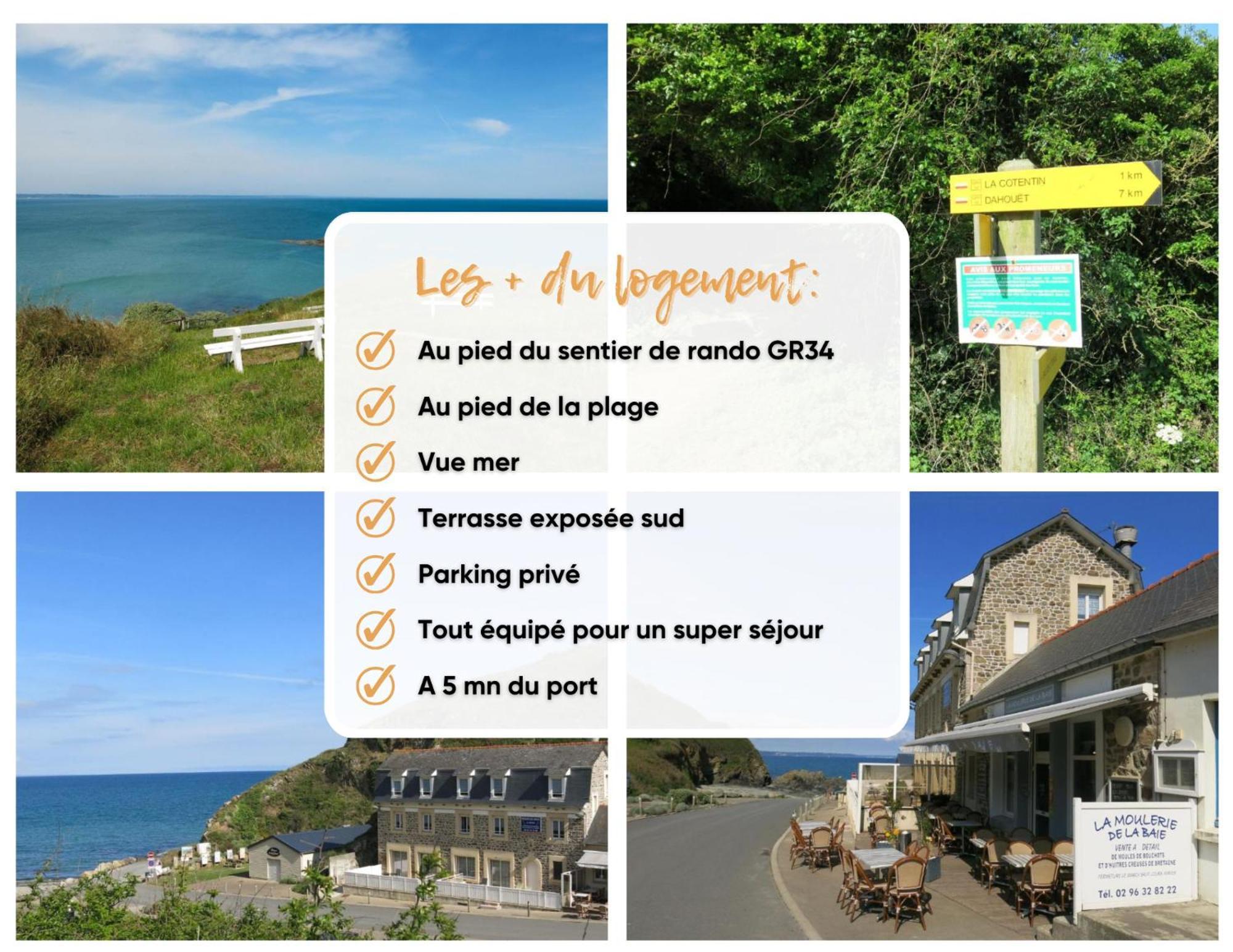 Appart' Avec Grande Terrasse Vue Mer -50M Plage Et Du Sentier De Randonnee 플랑구에누알 외부 사진